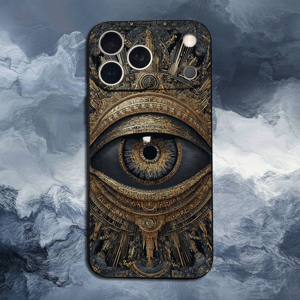 Illuminati Kunst Auge Okkult Hülle Für iPhone 15,17,16,12,14,13,11,Plus,Pro Max,XS,X,Mini,8,7,XR,SE,Weiches Silikon Schwarz