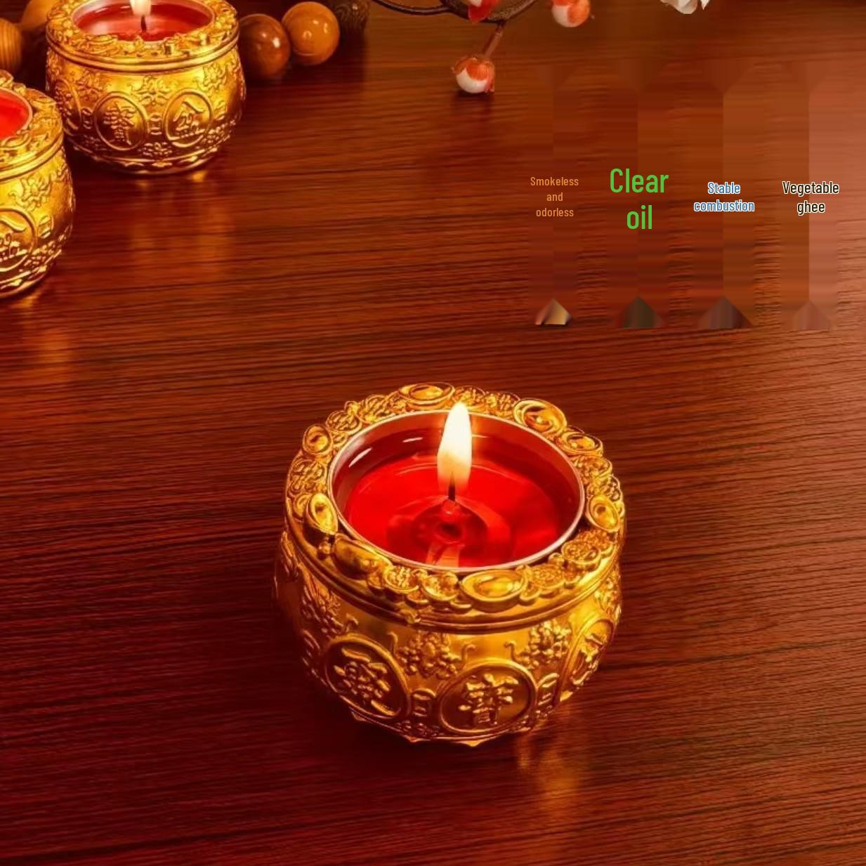 Treasure Pot Fortune Lamp: God of Wealth Butter Lamp, Smokeless Candle