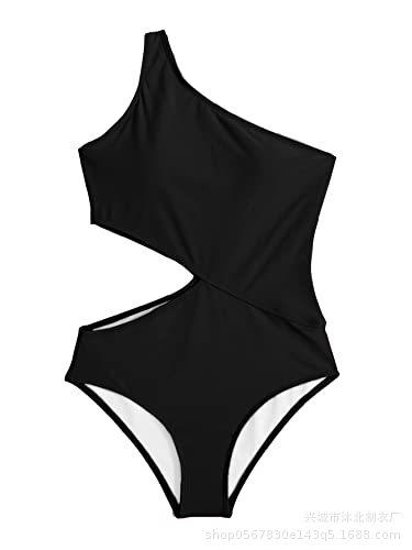 Women s Swimsuit Shoulder Hollow One-piece Swimsuit Swimsuit S