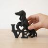 3D Printed Love Dog Ornament Cute Dog Statue Funny Animal Sculpture  Dog Lover