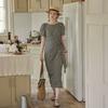 Peulaudeumali Pm_Check Wrap Midi Dress