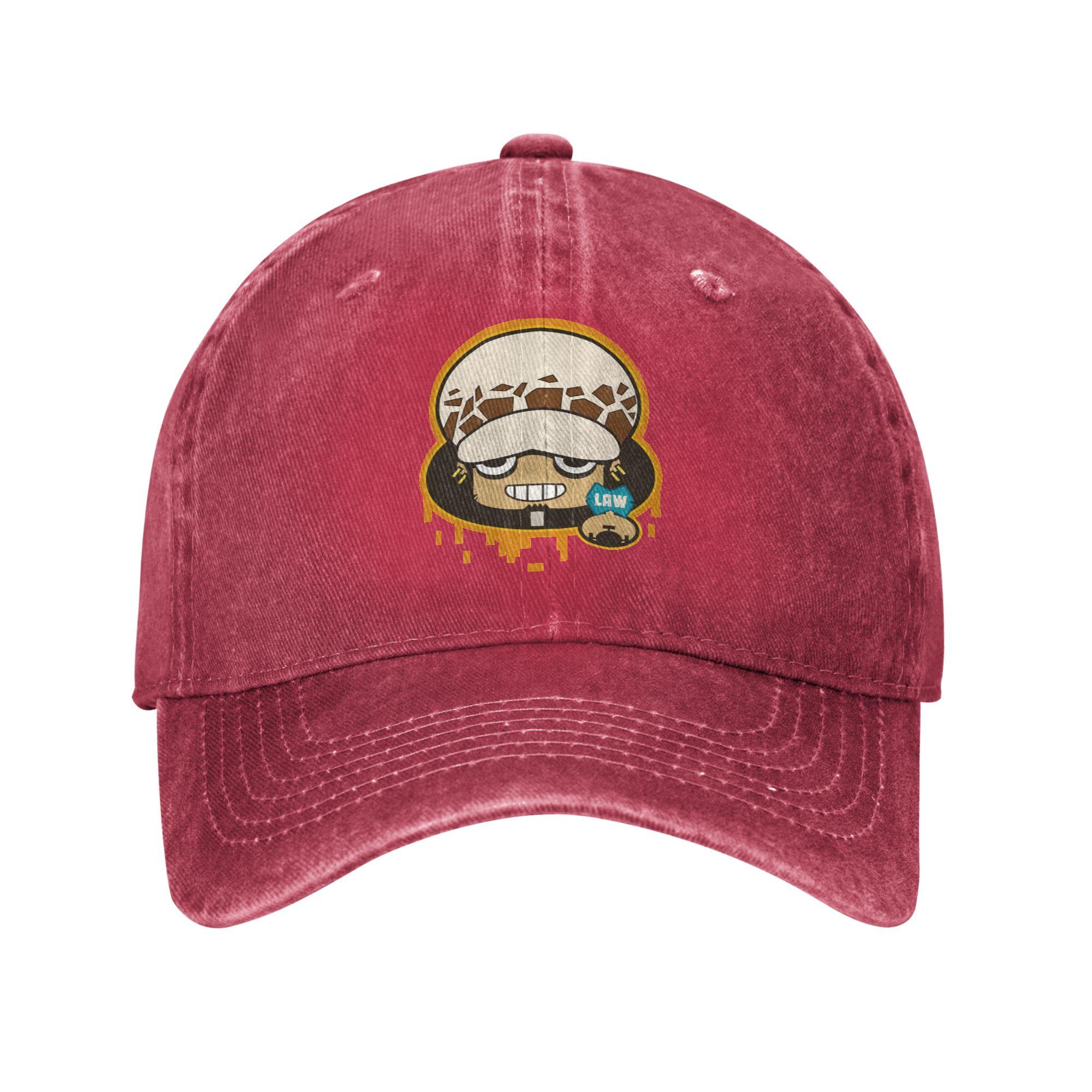 One Piece Multicolor Hat Peaked Womens Cap Trafalgar Law Chibi Personalized Visor Protection Hats One Size