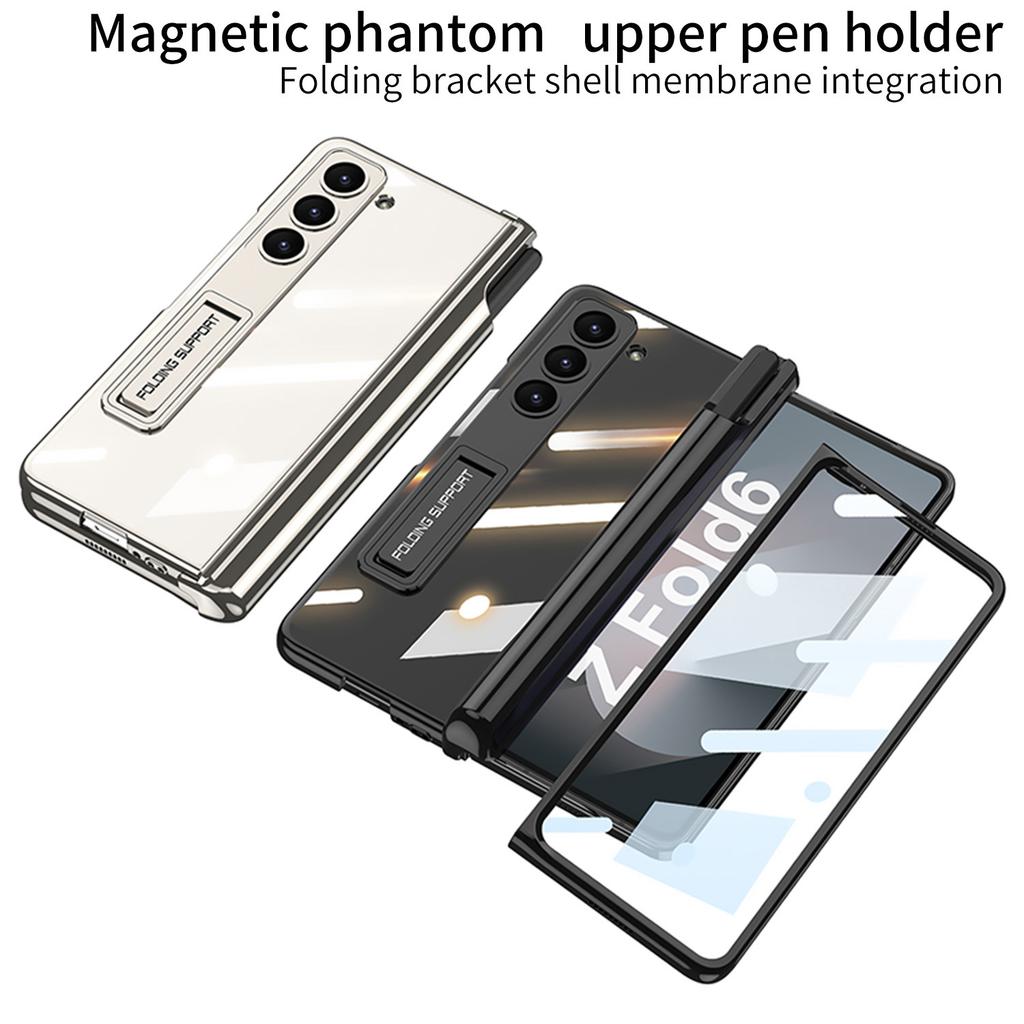 GKK For Samsung Galaxy Z Fold6 5G Case Pencil Slot Kickstand PC Phone Cover with Screen Film