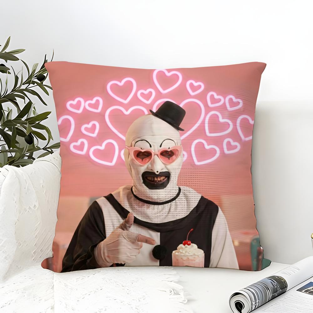 Pillow Case Cotton Linen Fabric Square Zipper Pillowcase Home Decorative Living Room Slasher Film T-Terrifier Horror Movies 2