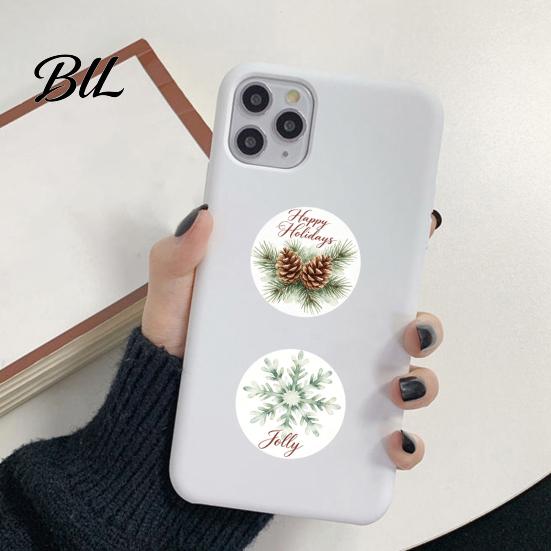 Holiday Decorative Sealing Stickers Christmas Round Stickers, Nordic Style Watercolor Labels, Festival Card Decorating Tags Envelope Decals
