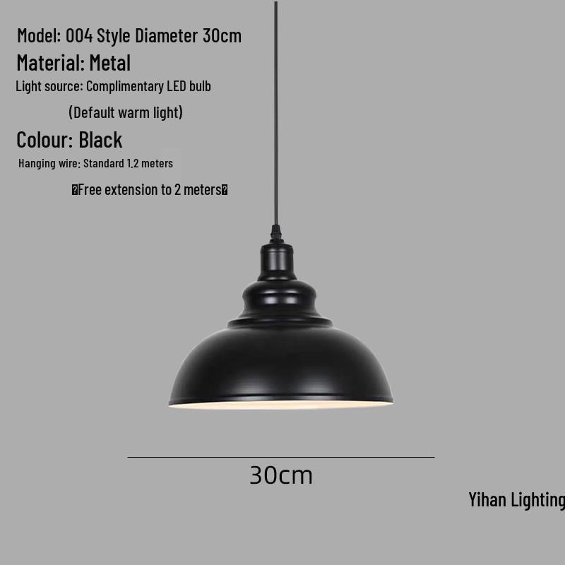 Modern Nordic Single-Head Pendant Light for Hotels, Bars, and Restaurants - Industrial Retro Style Lampshade.