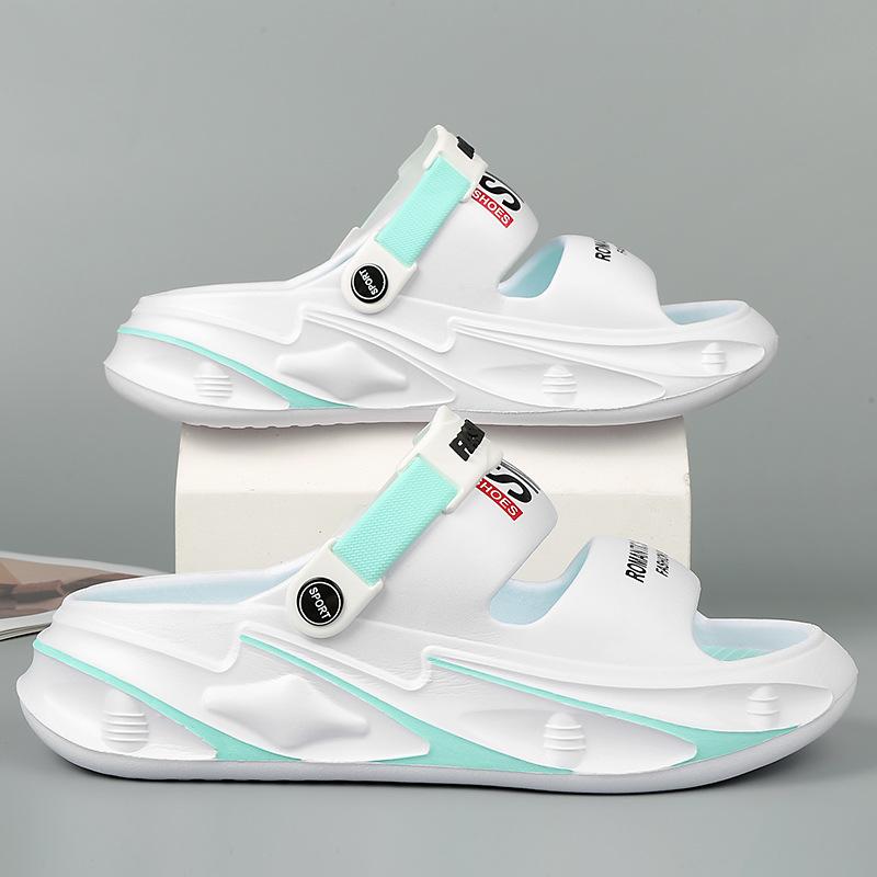 

Мужские тапочки летняя обувь нескользящая толстая подошва ощущение ходьбы по говну уличные пляжные спортивные для вождения двойного назначения дышащие сандалии мужские 36