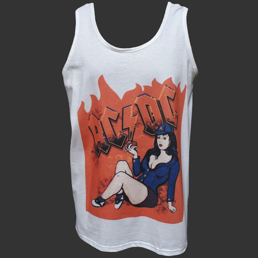 

AC DC Metal Rock T-SHIRT vest top unisex white S-4XL 3XL