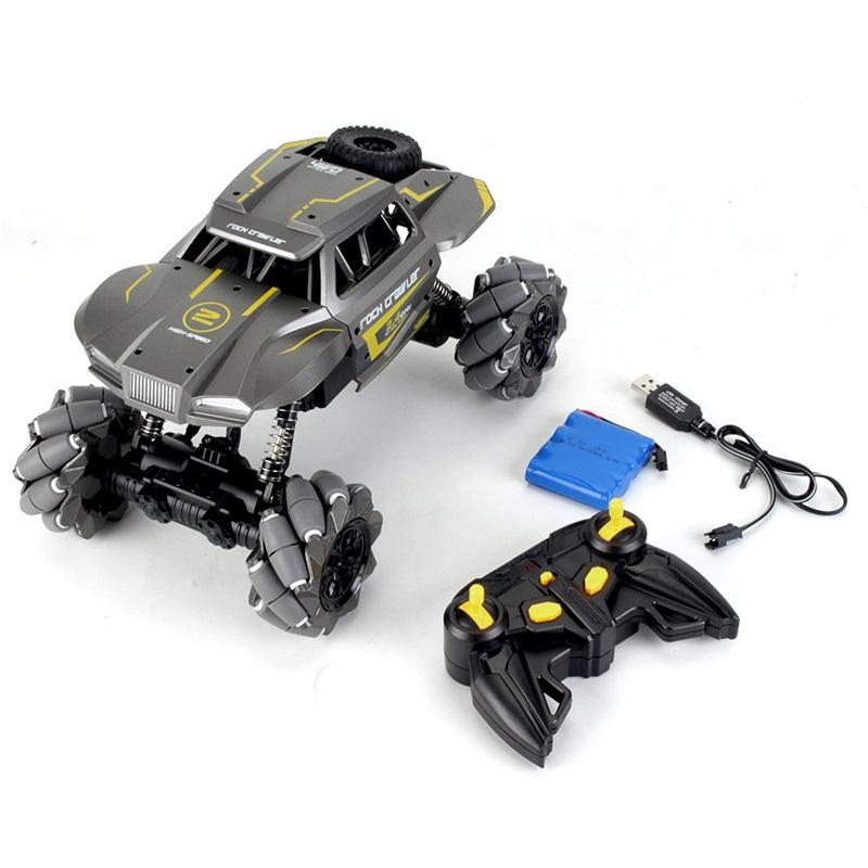 2.4G 4WD RC Stunt Car, Lateral Drift Climbing Off-Road Truck with Watch Remote & LED Light for Kids