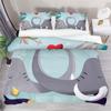 Boys Cartoon Elephant Duvet Cover Lovely Animal Theme Bedding Set Full For Girls Boys Kawaii Room Decor Microfiber Quilt Cover
