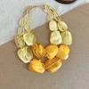 Irregular acrylic beaded double-layer necklace, dopamine personality exaggerated collarbone chain, niche design sense item decoration for women
