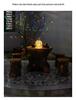 New Outdoor Faux Wood Patio Table and Chairs Set - Round Balcony Bistro Furniture for Gardens and Villas