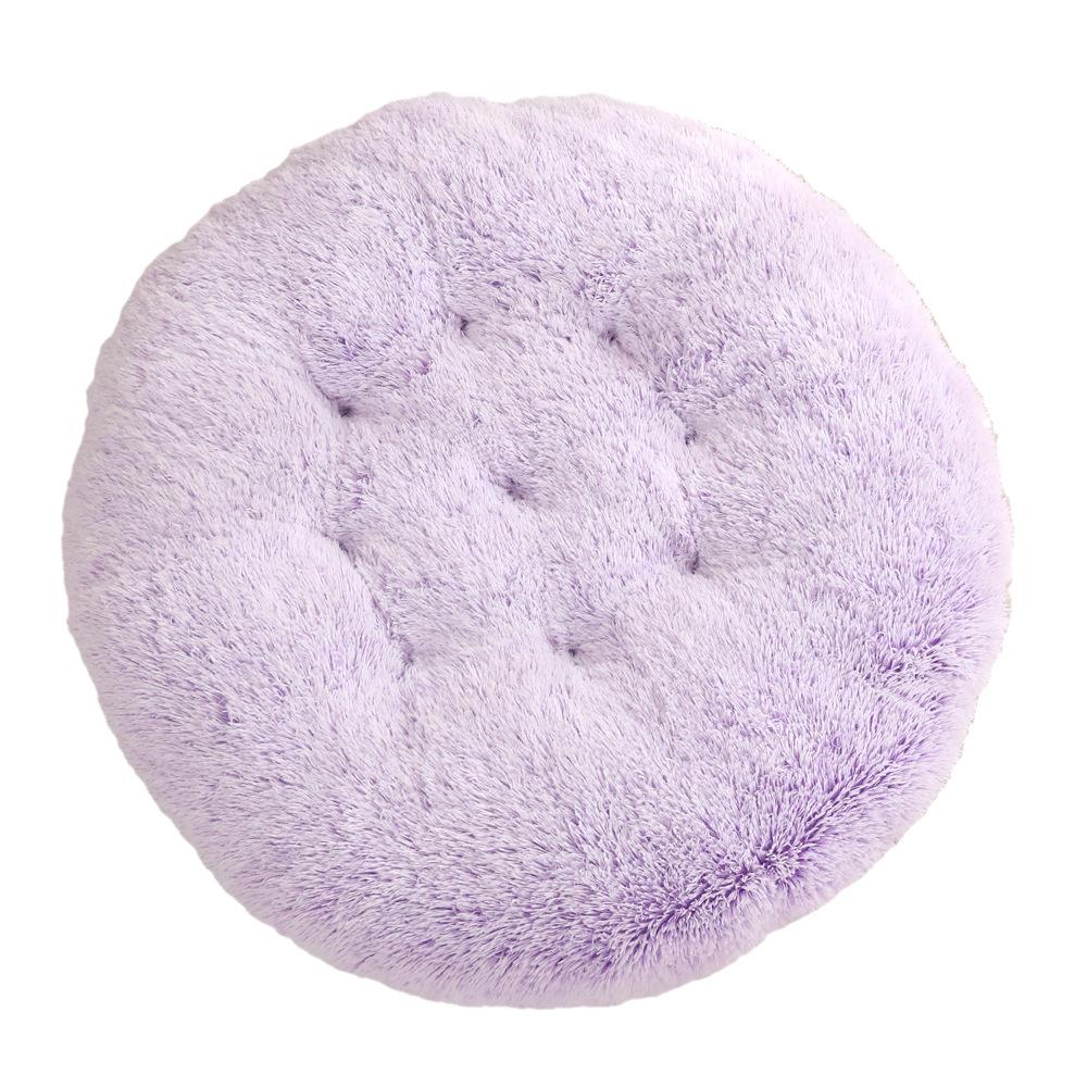 Dog and Cat Round Pad with Plush Fabric Winter - warm Sleeping Dog Bed Pet Supplies