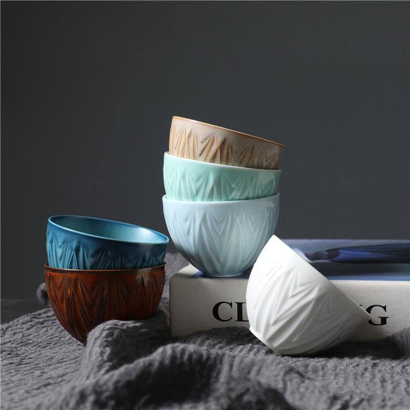 Retro Ceramic Cup Coarse Pottery Teacup Kung Fu Tea Set Small Cup Nordic Style Simple Ceramic Master Cup
