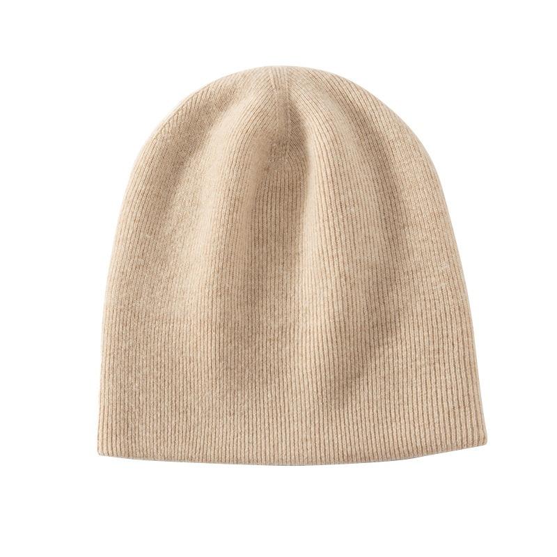 Autumn and Winter New Cashmere Knitted Hat Men's and Women's Solid Color Versatile Headgear Stacking Hat Thermal Hat