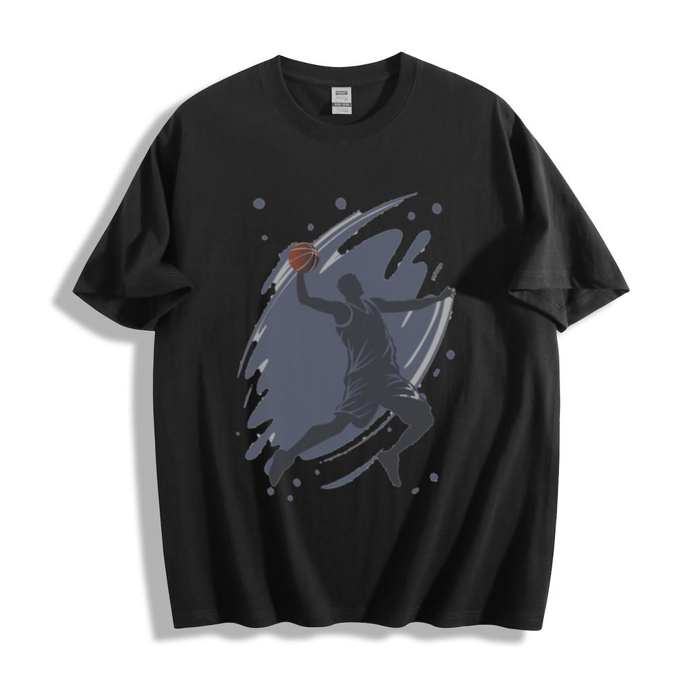 Basketball Player Dunk Silhouette Graphic T-Shirt