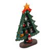 Vintage Wooden Christmas Tree Ornament Desktop Diy Mini Pine Tree with Mini Ornament for Xams Home Decor