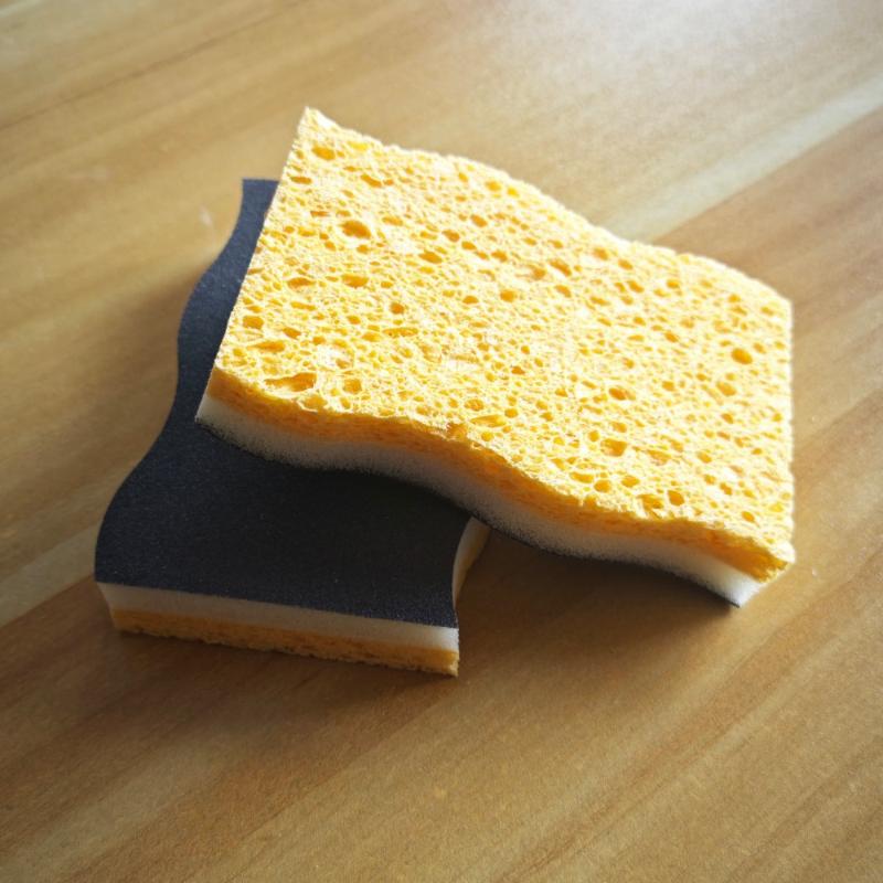 2/6/12 ks Čisticí drátěnka z bavlny z dřevní buničiny Houba na mytí nádobí Drátěnka Houbičky Čisticí houbička Oboustranná čisticí houbička