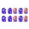 24 Pcs 4th Of July Patriotic Press On Nail Short Square False Nail Stripe Acrylic Nail Independence Day Stick on Nail