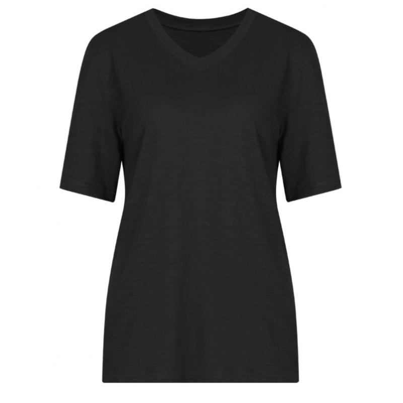Shop Women Slub CoTTon V Neck ShorT sleeVe T shirT Brown Dai Wsh 0520