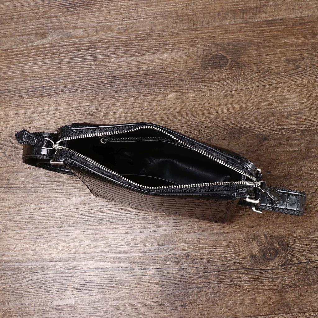 Crocodile Belly Pattern Men's Single-shoulder Crossbody Bag, Business Fashion Backpack, Trendy Men's Bag, Outdoor Small Crossbody Bag