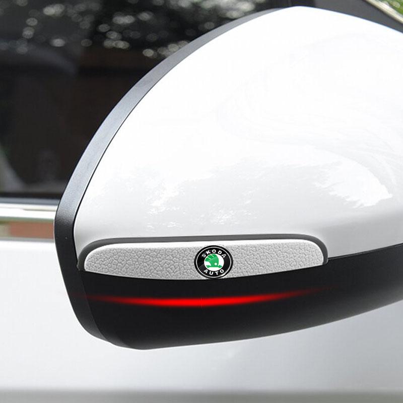 4 ks Ochranný proužek proti kolizi dveří auta Samolepka na ochranu zpětného zrcátka Pro Škoda Octavia Superb Rapid Kodiaq Karoq Fabia Kamiq Roomster Citigo
