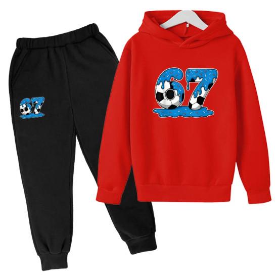 Moda 67 Ropa para Niños Sudadera+Pantalones Conjunto Primavera Otoño seis siete meme Chándal Conjunto de 2 Piezas 3-12 Años Niños sudaderas con cremallera