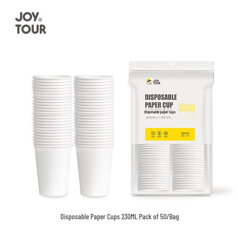 Pack of 50 Thick Disposable Paper Cups for Home Use - Hot Drink and Takeaway Coffee Friendly.