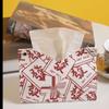 Luxury Red Chinese Tissue Box for Dining Table and Living Room