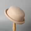 Simple Wool Bowler Hat Women's Autumn and Winter Crimping Basin Hat Retro Literary Top Hat