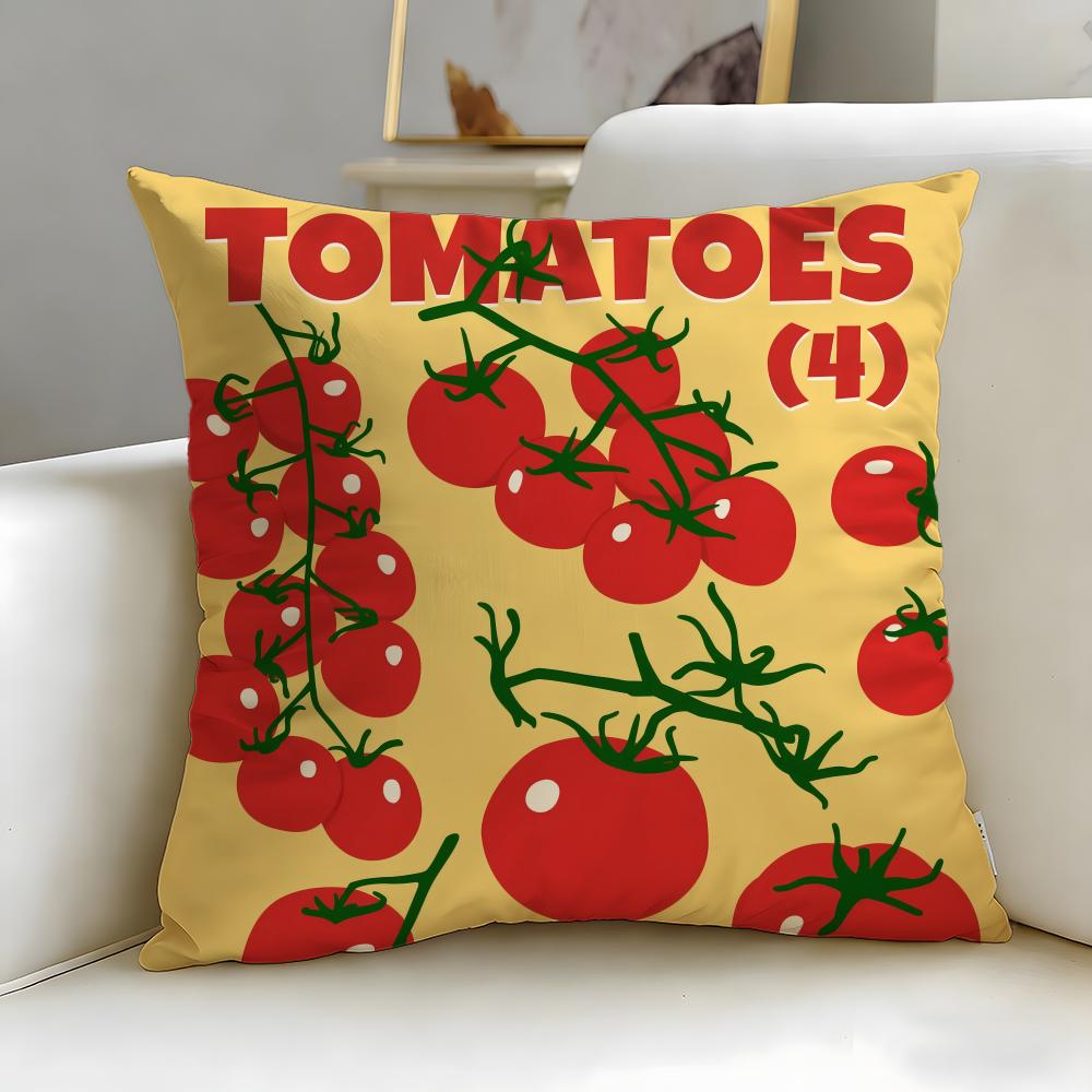 classic food Tomato Cushion Cover Soft & Easy-Wash Pillow Case – Versatile for Couch, Bed, Travel and Office