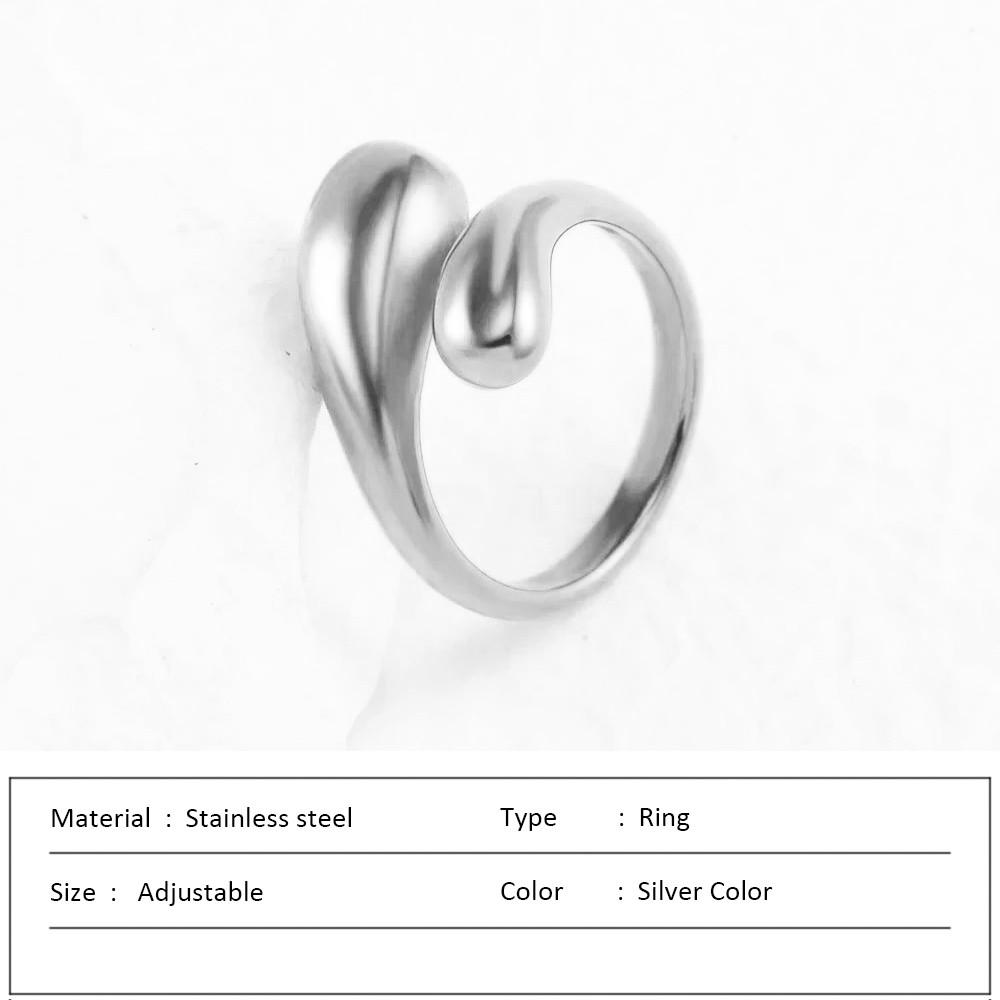 Simple Stainless Steel Adjustable Women's Ring Statement Jewelry for Women Designer Opening Finger Ring Wholesale Dropshipping