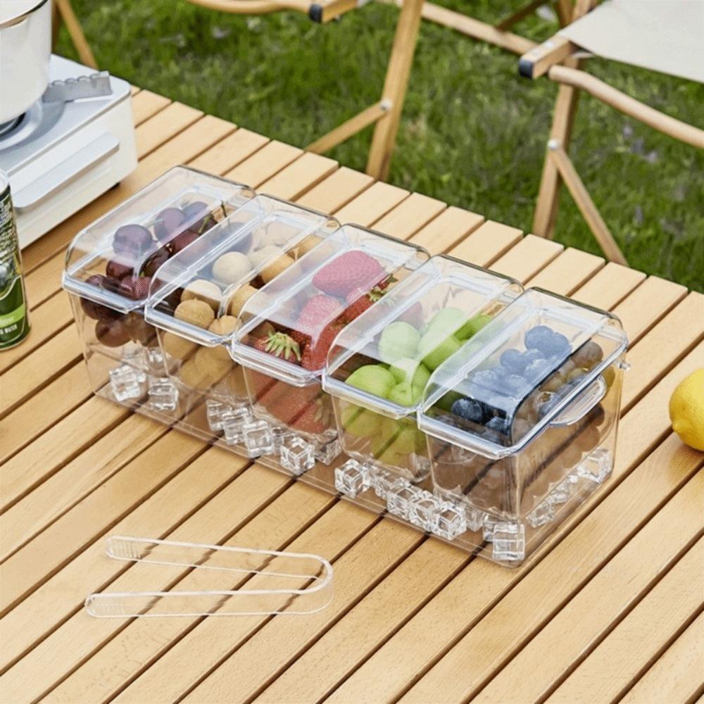 Transparent Fruit Snack Container Detachable Condiment Box Multifunction Seasoning Case  Party