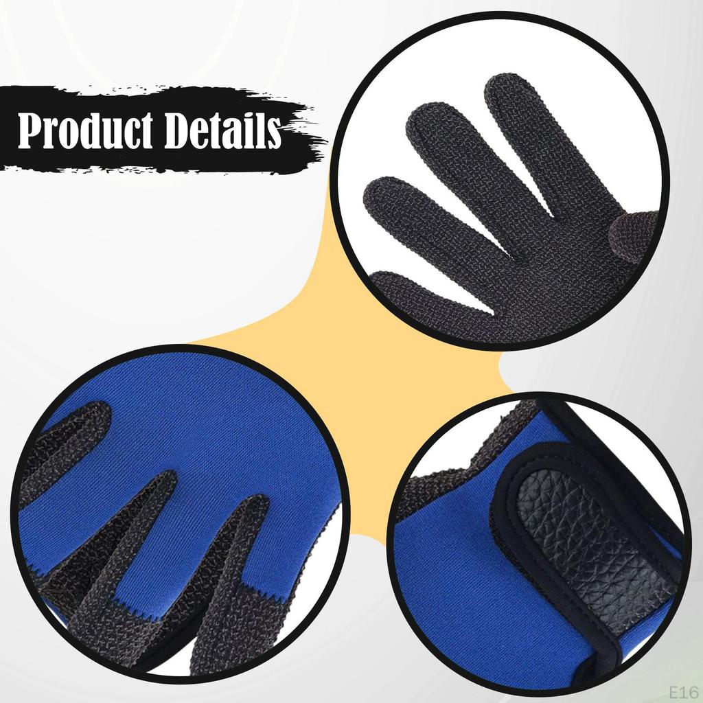 2mm Neoprene Non-slip Diving Gloves with 5 Fingers for Kayaking, Fishing, Canoeing, Winter Swimming