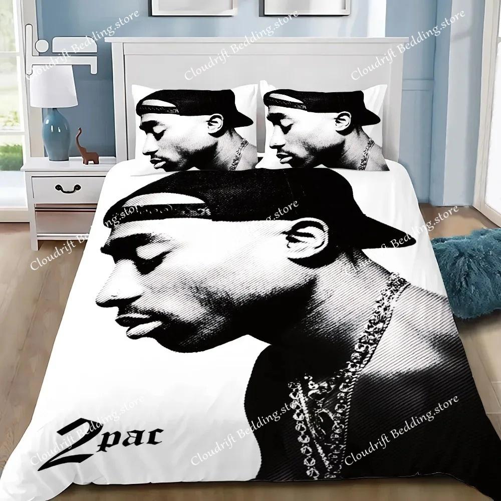 Exquisite 3D 2Pac Tupac Wallpaper Hip Hop Digital Printing Bedding Set Comforter Bed Youth Kids Girls Boys Gift