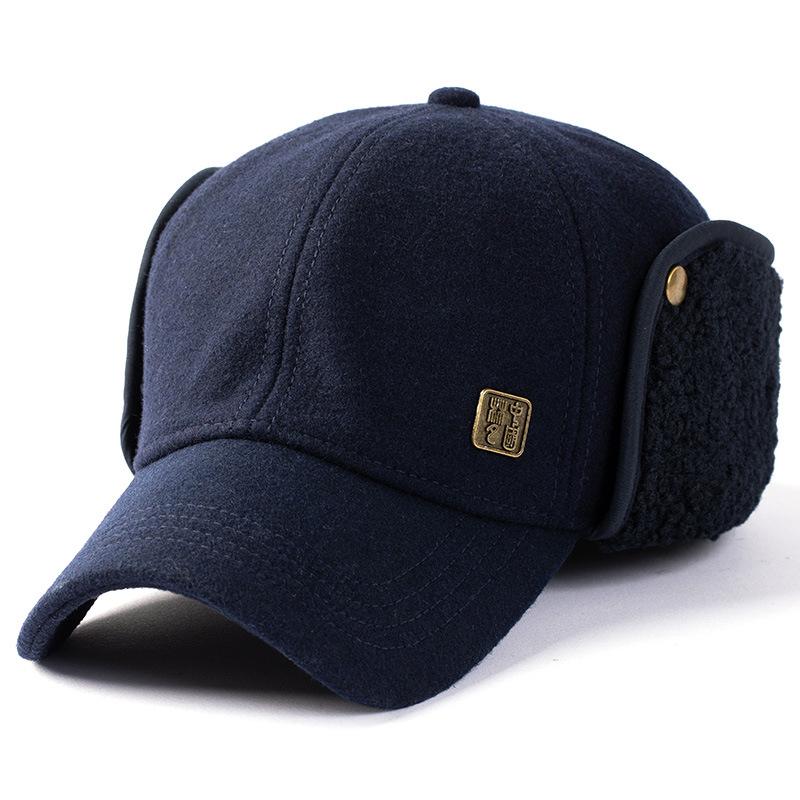 63-65Cm Thick Warm Winter Official-Website Baseball Cap For Men With Earflaps And Adjustable Buckle,Cap Male Warmth Trucker Hat