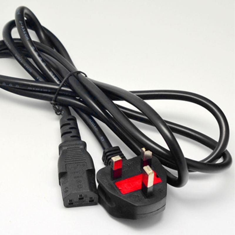 English Standard BS1363 to C13 Power Cable Wire with Internal Fuse Copper Construction for Adapters, Computer Host