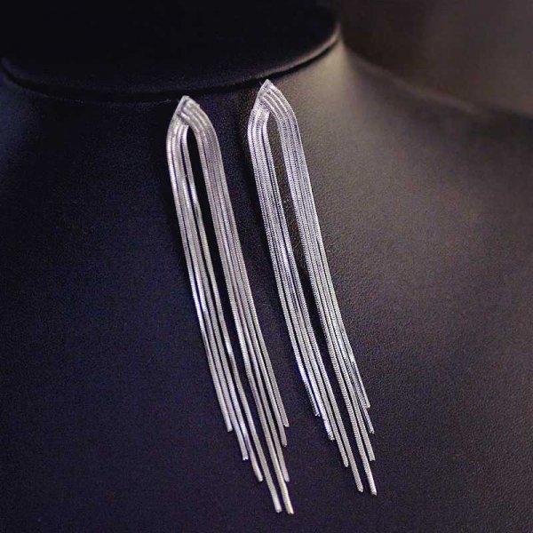 New Fashion Long Tassel Drop Earrings Korean Gold Geometric Flower Heart Hanging Women's Earrings Exquisite Jewelry Gifts