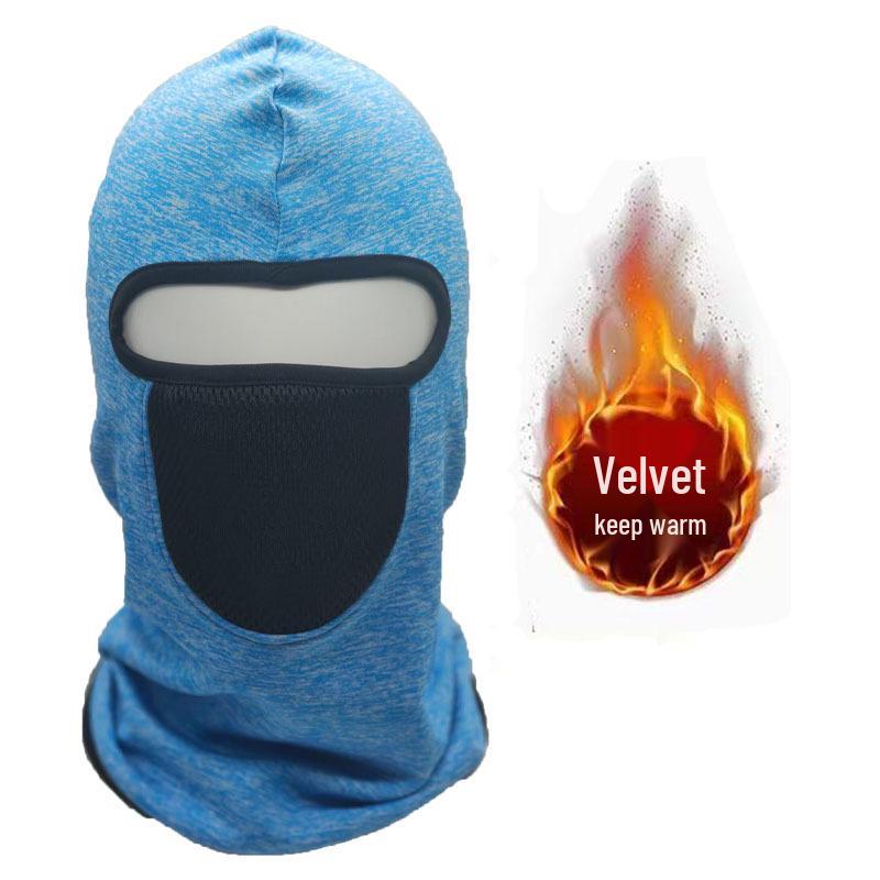 Winter Sports Plus Velvet Balaclava: Warm, Breathable, Elastic Face Mask with Nose & Mouth Opening, Windproof Helmet Liner Hat