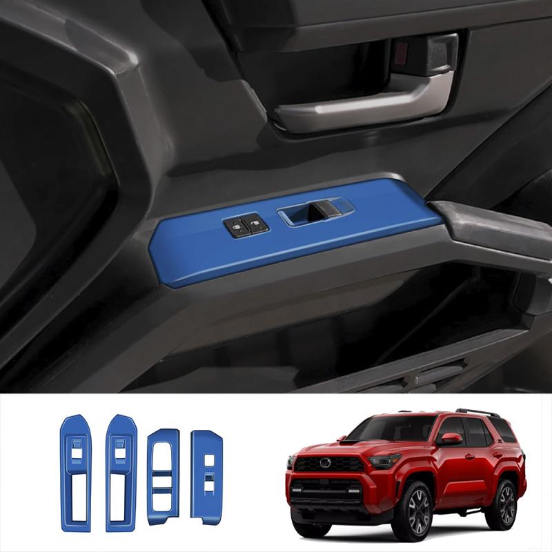 LHD For TOYOTA TACOMA 2024 2025 ABS Carbon Fiber Door Armres tWindow Lift Button Glass Rise Switch Cover Interior Accessories
