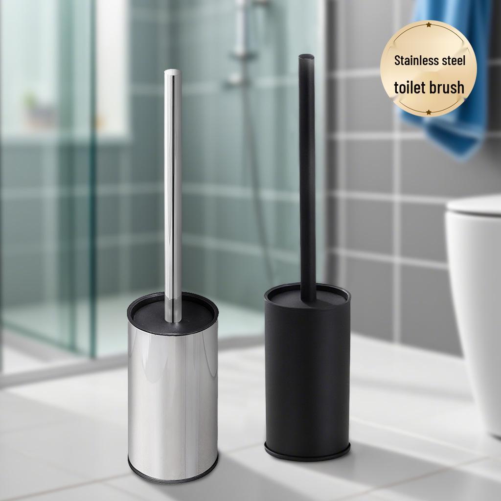 Set suport perie WC din oțel inoxidabil SUS304, de podea și montat pe perete