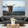 Amazing Portrait of Scottish Highland Cow Wall Pictures Canvas Painting Animal Posters Prints Living Room Home Decor
