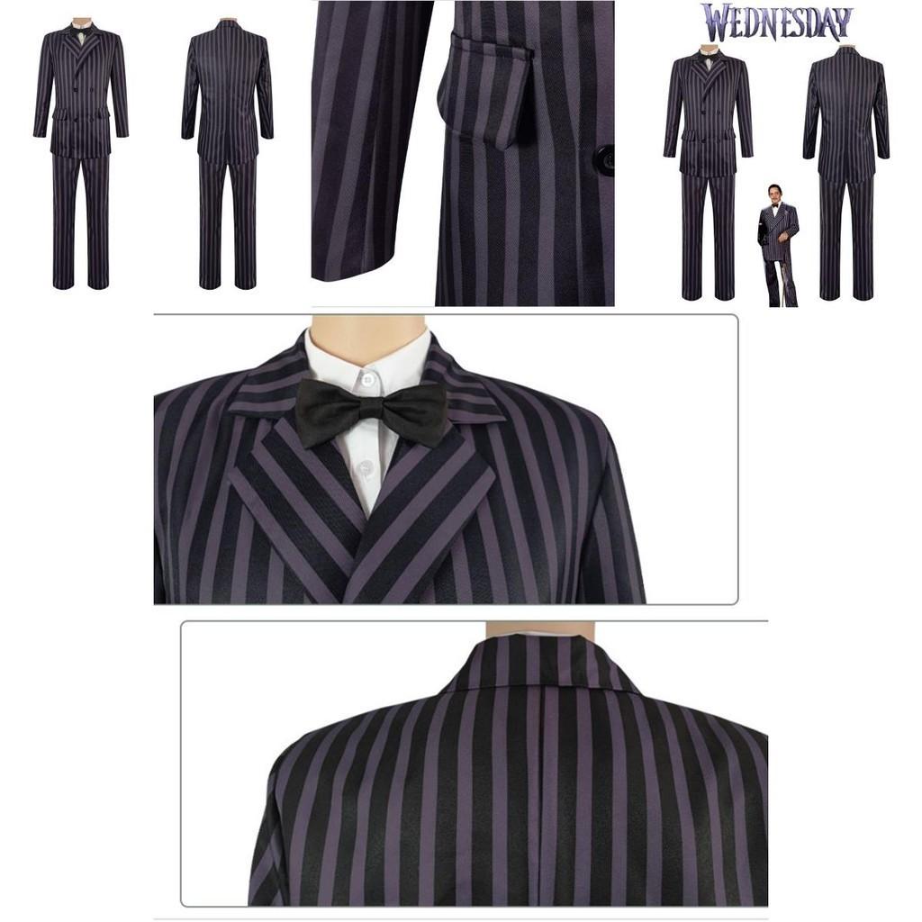 The Addams Family Gomez Addams Cosplay Costume Halloween Outfit Carnival Suit