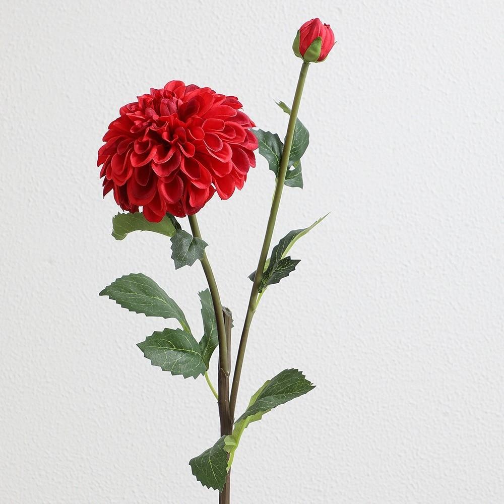 Pink Artificial Dahlia Flowers 2 Heads Artificial Faux Plants  Home Decoration