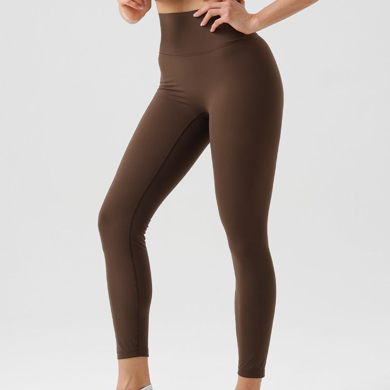 

Guangzhou Jinke Sporting Goods Co., Ltd. Environmental-Friendly Fabric New Arrival Embarrassing Line Sports Pants Ladies High Waist Tight Classic Coffee XXL