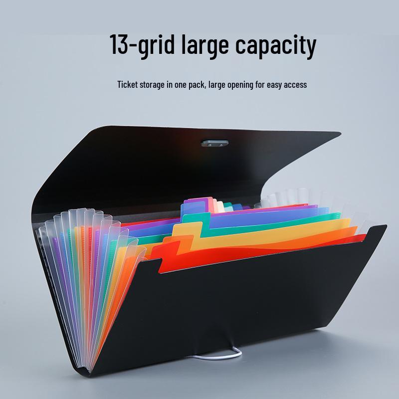 Large Capacity 13-Compartment B6 Accordion Folder In Candy Colors for Receipts and Bills