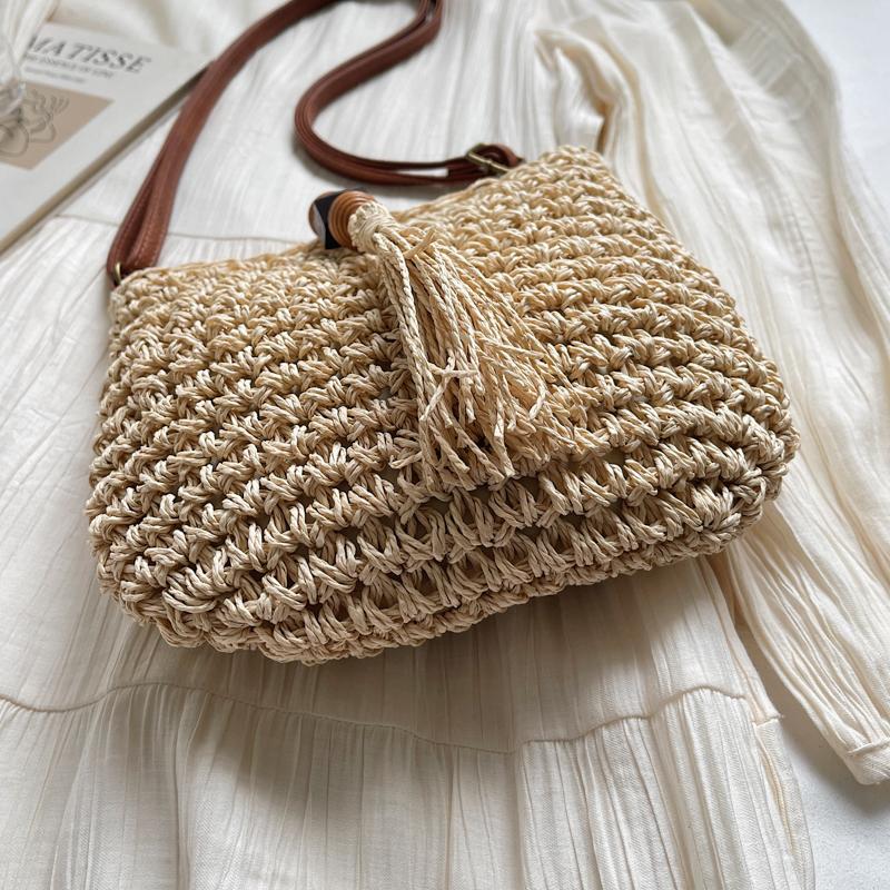 Straw Bag Women's Beach Shoulder Bag Crossbody Bag Large Capacity Women's Bag