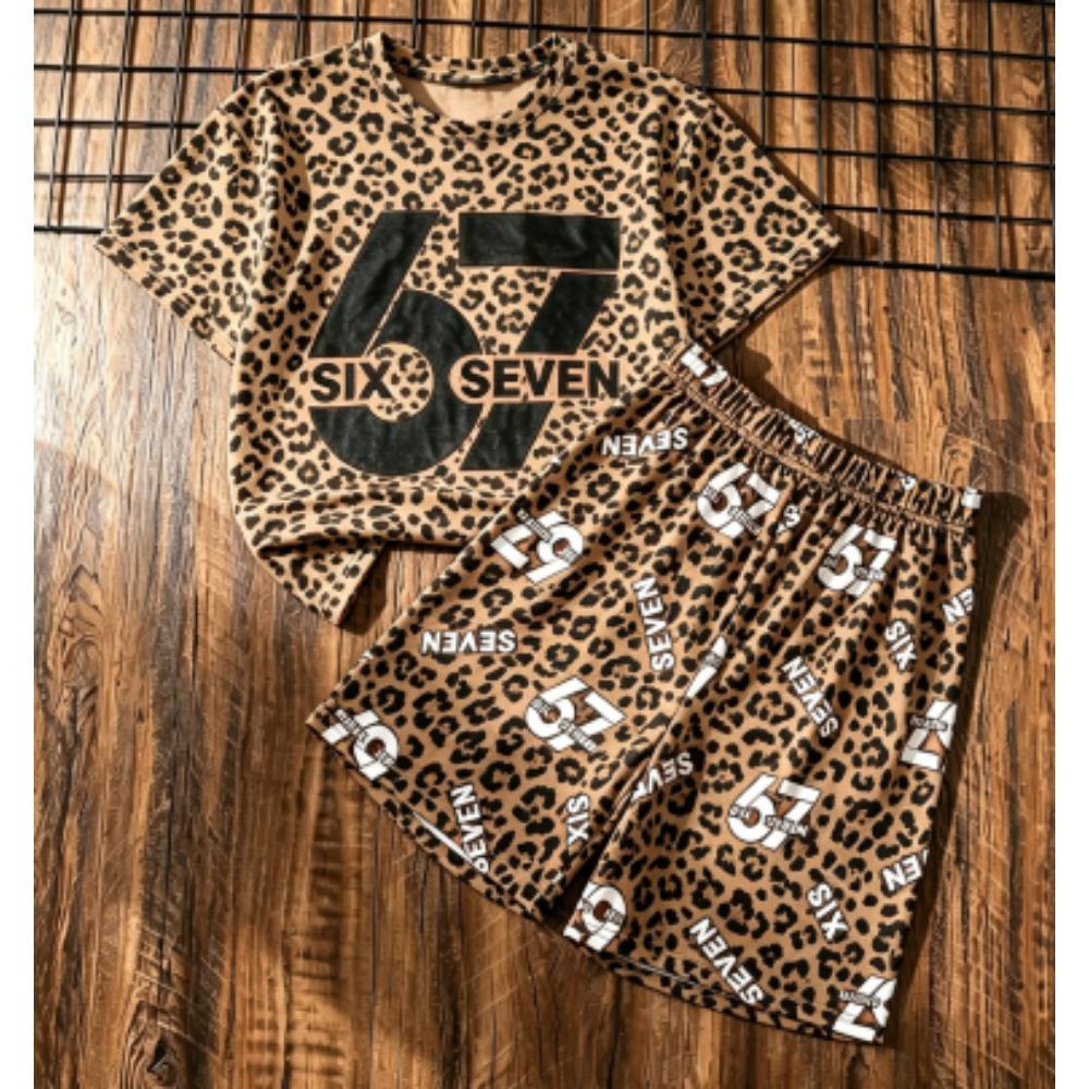 

Kids Set Number Six Seven 67 Printed Kids T-shirt and Shorts 2 Piece Set Summer Casual Outdoor Boy s and Girl s T-shirt Sets 100