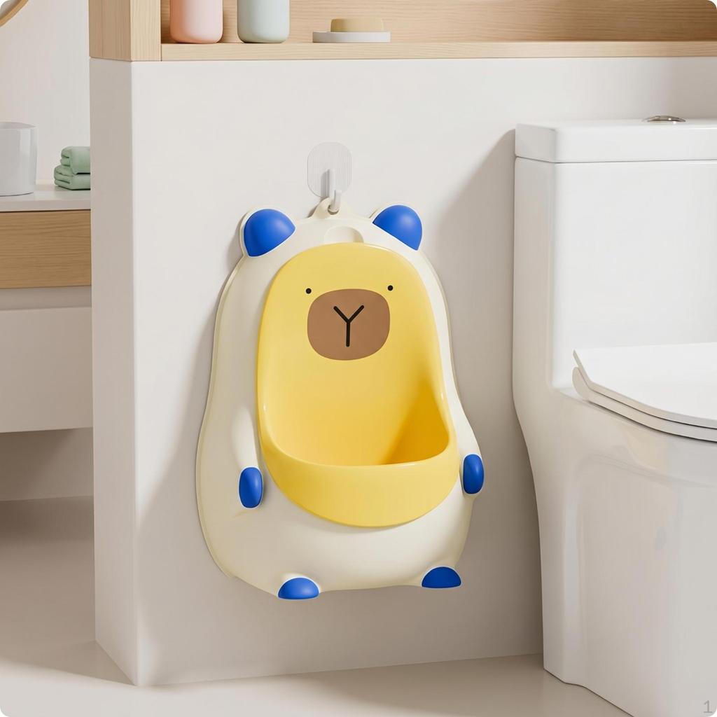 BearShaped Wall Urinal Unobstructed Front Youngster Training Raised Details Playful Character