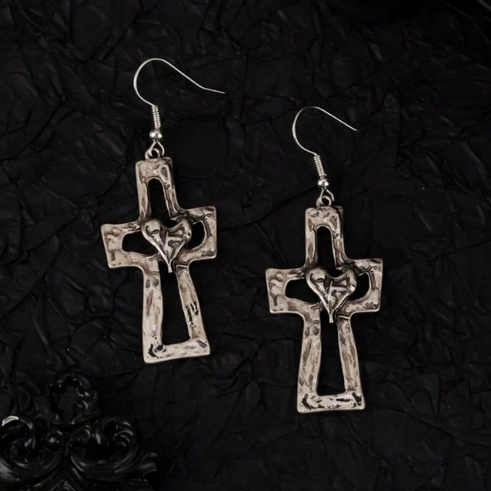 Cross Love Old Earrings Women's European and American Retro Gift Earrings